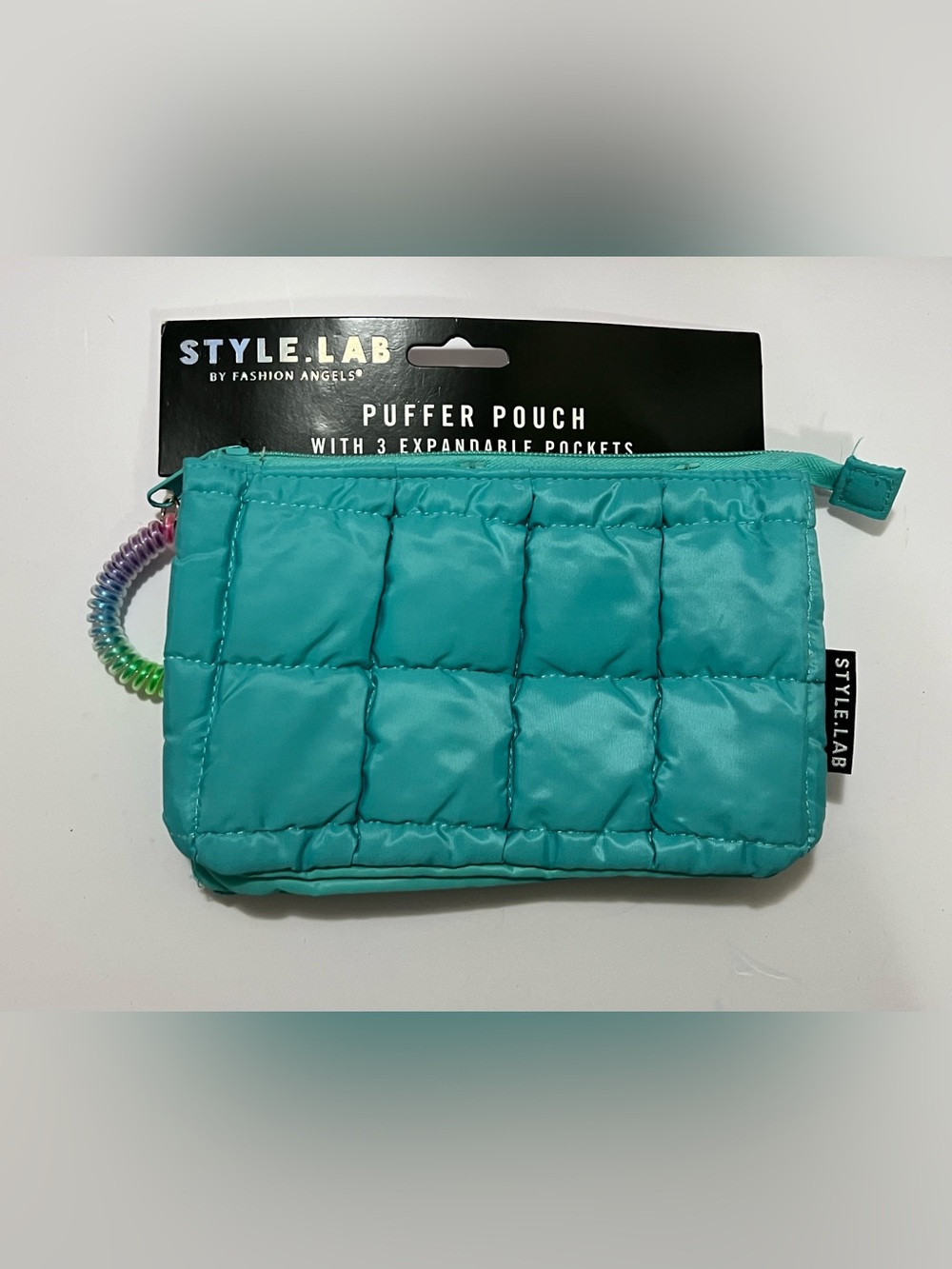 🆕 Style.Lab Fashion Angels Turquoise Puffer Pouch 3 Expandable Pockets NWT
